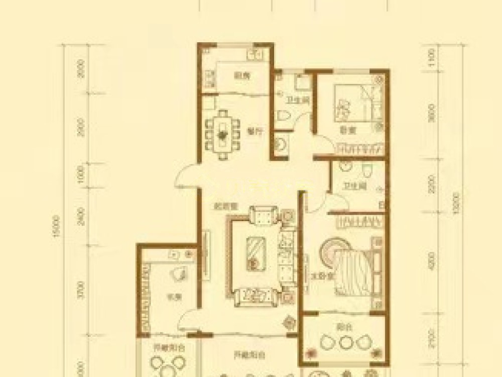 龙玺御园,龙玺御园 精装大三室 三层到顶洋房 好楼层 视野开阔9