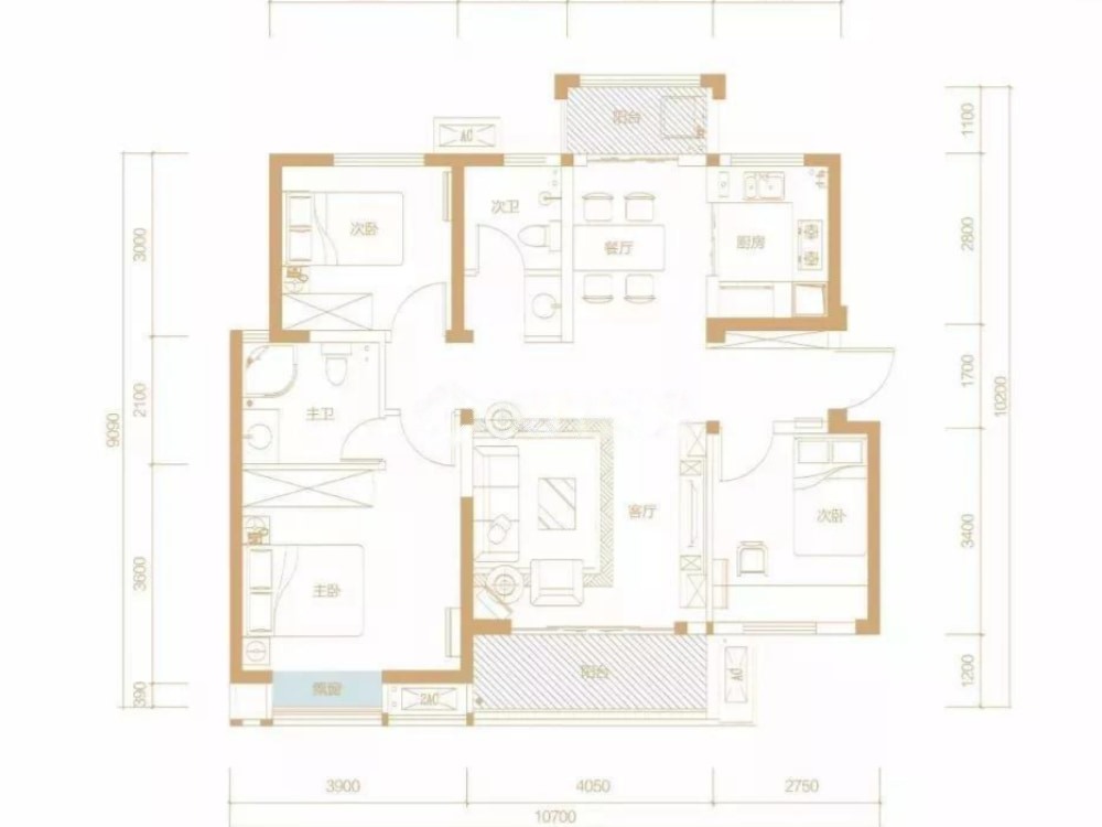 中建梅溪湖中心,中建梅溪湖中心 3室2厅 南 北1