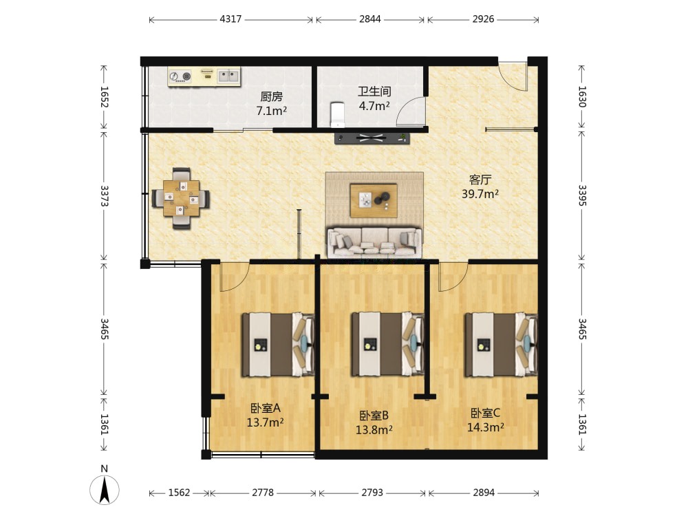 园丁小区 3室2厅 南 北-园丁小区二手房价