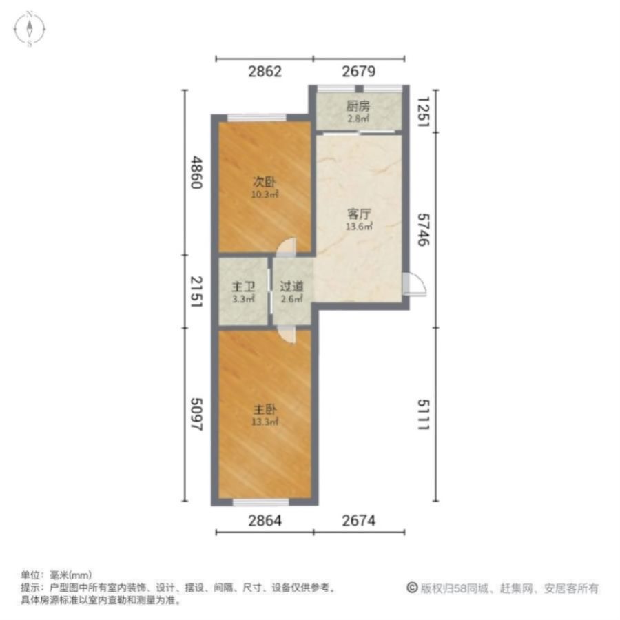 璟悦香湾,奥体南 两室一厅 精装修 中间楼层 南北通透 随时看房9