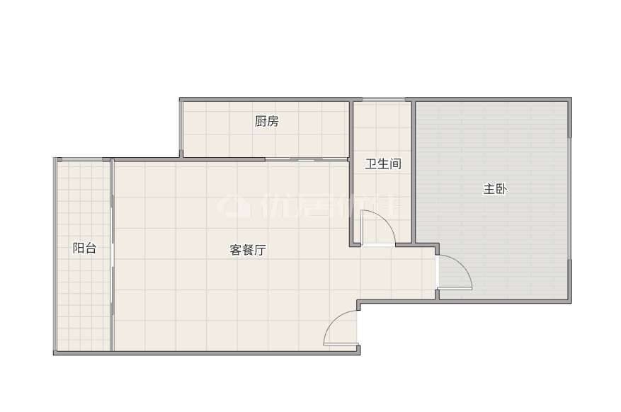 柳明新城,柳明学 精装一房一厅 低楼层 户型方正7