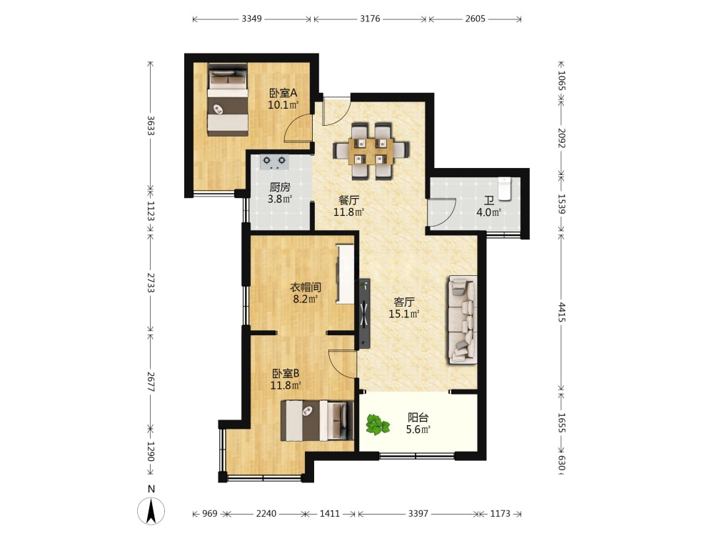 三一翡翠湾,城东品质盘 精装2加1  拎包入住业主诚心卖5