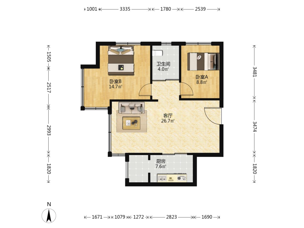 依云首府,新上依云首府二室户型，地铁入园，好楼层6