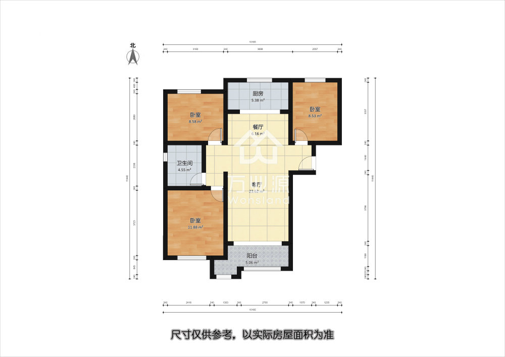 宸和园,生态城  中部   南北通透三室  南开  对面 随时看房9