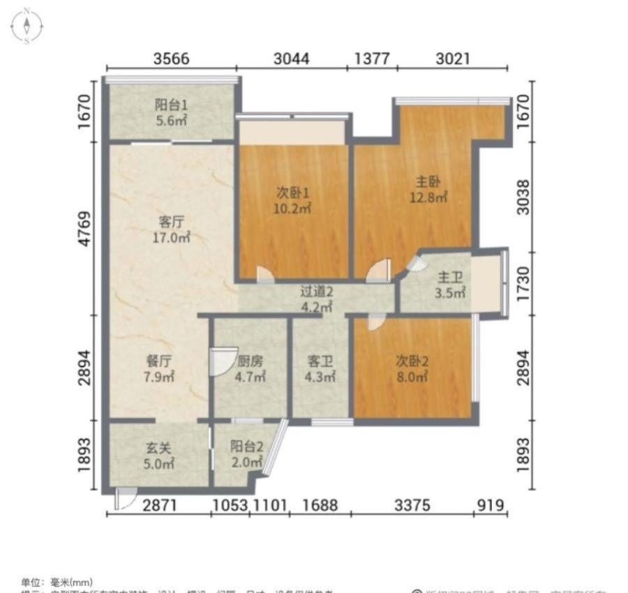 通用时代国际社区,涂家冲地铁口 央企大盘 次新小区 简装三房出价就谈 随时看房12