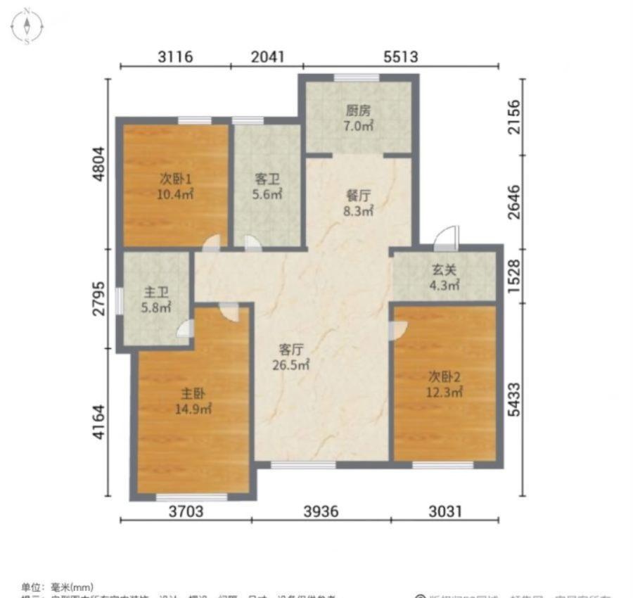 新世界朗怡居,新世界朗怡居 电梯洋房 毛坯房三室两厅两卫118平 高新实验12