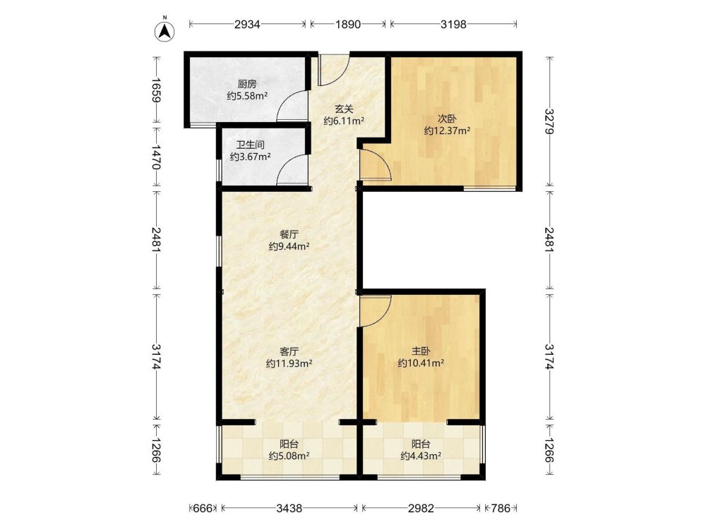 国源和天下,新上 国源 豪装两室赠 送家具家电  可拎包入住看房方便11