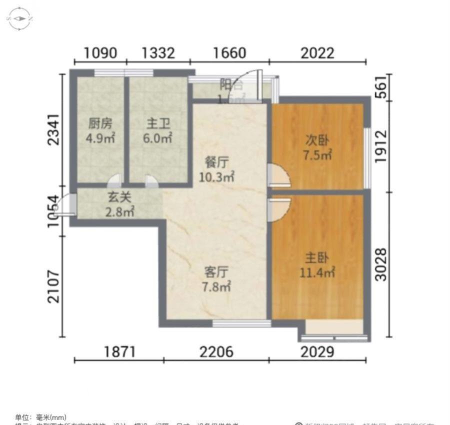 金桂园,金桂园 2房2厅 方正户型 南北对流 向小区花园12