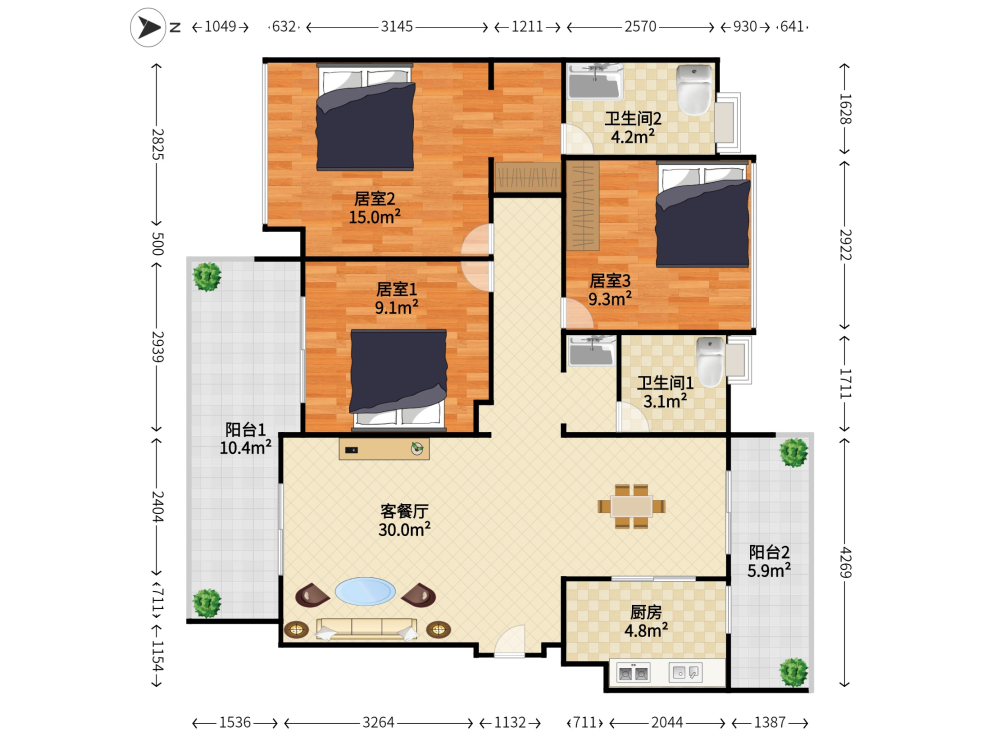 南沙金茂湾,笋盘来袭 97平双阳台对流 三房中间楼层采光好 业主急卖好谈9