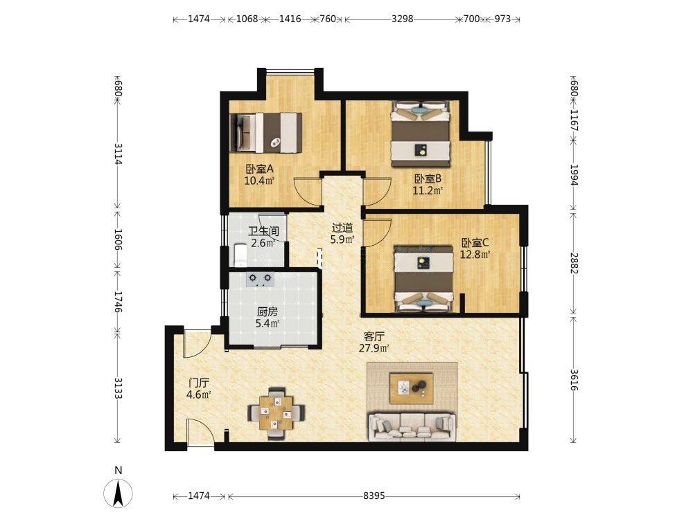 锦江郦城,带花园露台的3房，想要露台的可以实地看房5