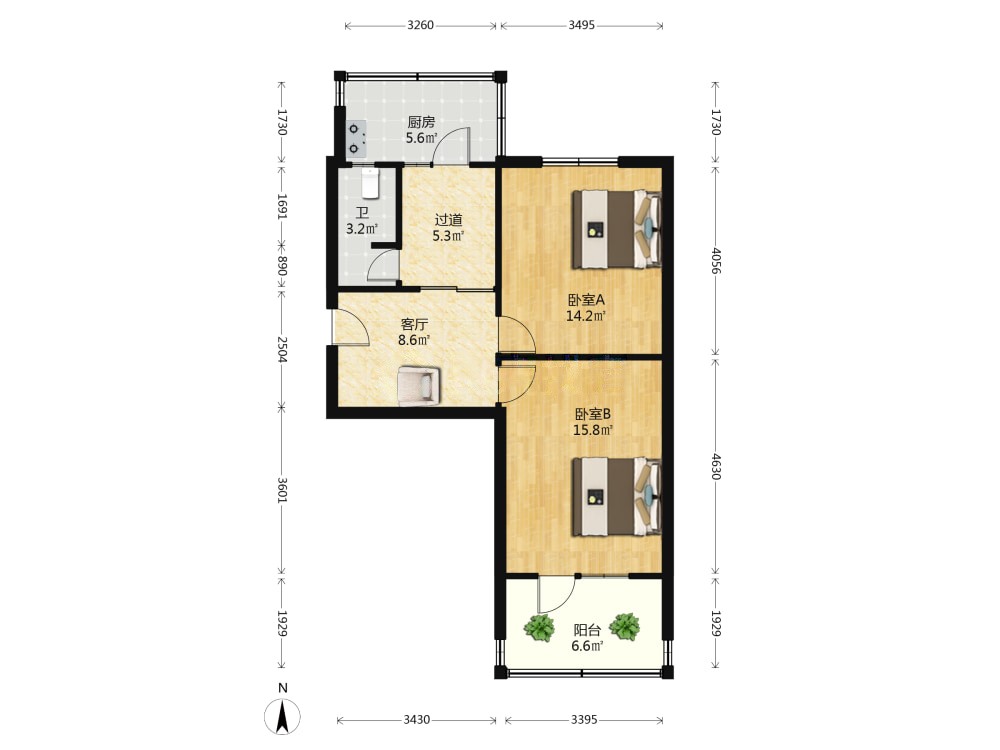 建工局宿舍,满五唯一，契税1%，偏门户型，三楼采光好，诚心出售.4