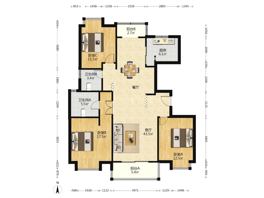 水清嘉苑,经典飞机户型+百万装修+地铁700米+景观楼层8