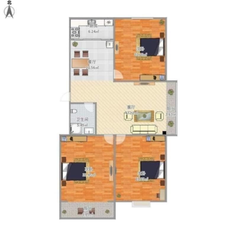 西苑小区西南组团,西苑小区 精装六楼复式  内置楼梯 带大露台88万6