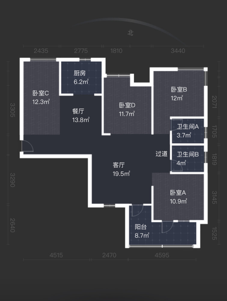 新西南国际花园,团城山毛坯大四房 凤凰楼层11