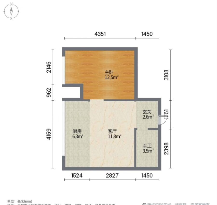 新加坡城,近大桥次新盘！独立卧室一居室！新加坡城三期.标准格局位置很棒11