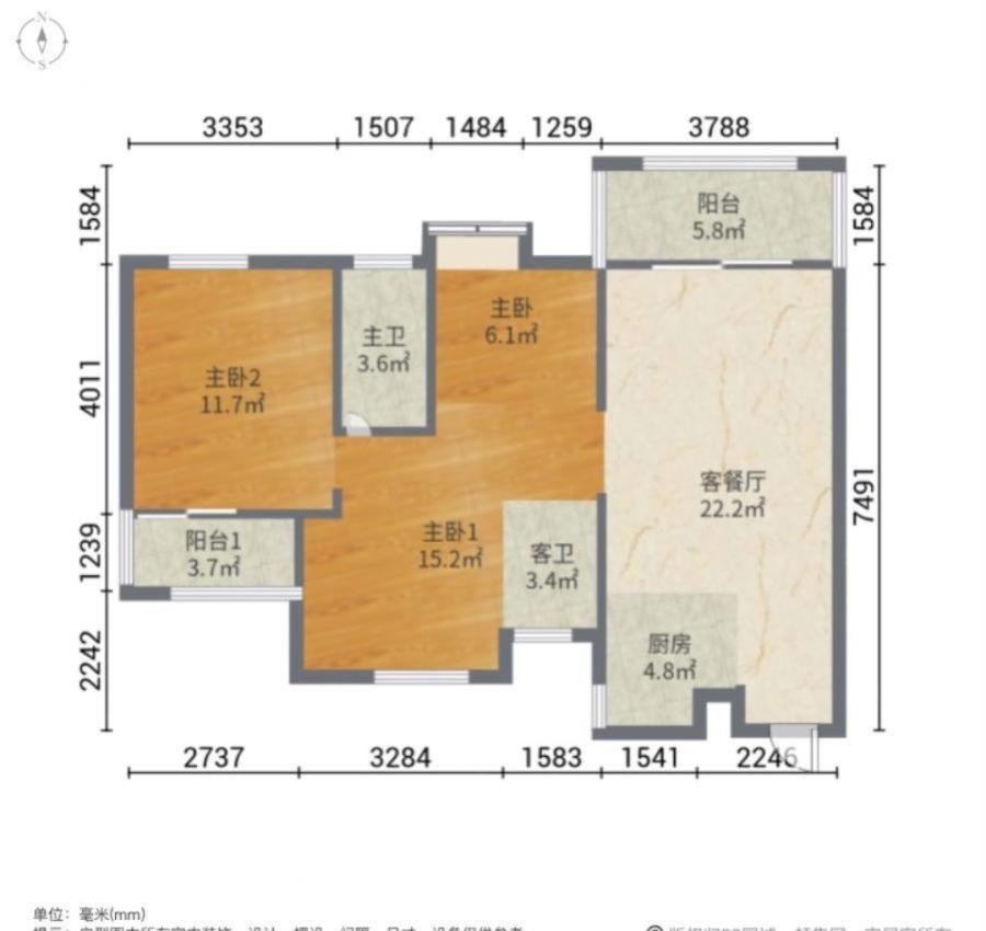 融信双杭城,商品房电梯2021次新房 三房2卫赠送一个房间 户型方正急售6