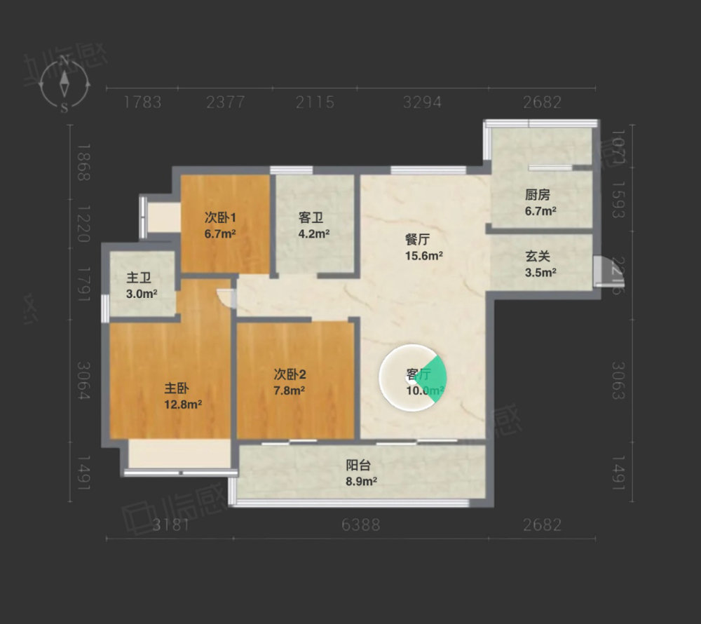 坚基美丽城,坚基商圈好房，毛坯3房，朝南好楼层，阳台看花园，近购物中心13