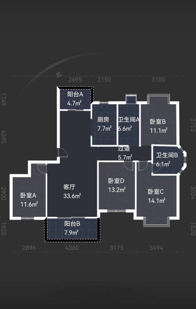 金鼎世家,白马山隔壁 一梯一户 东边户大4房 满五年 采光好 视野开阔12