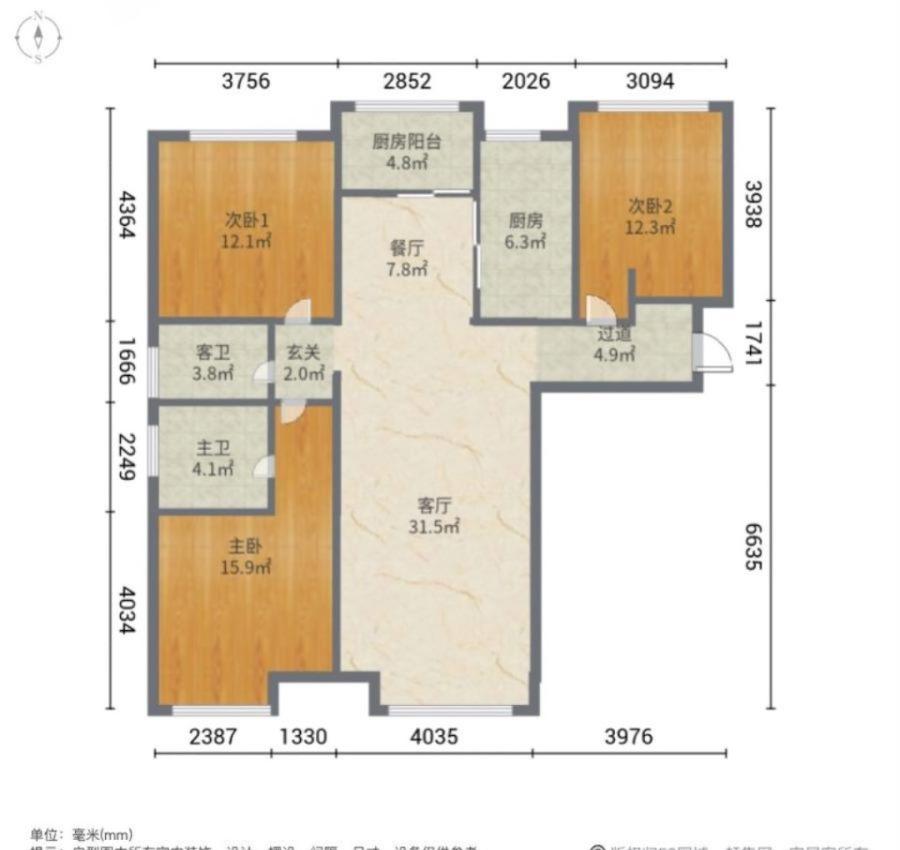 学府新天地,学府新天地 手续齐全 看房方便  三室两厅  交通便捷12