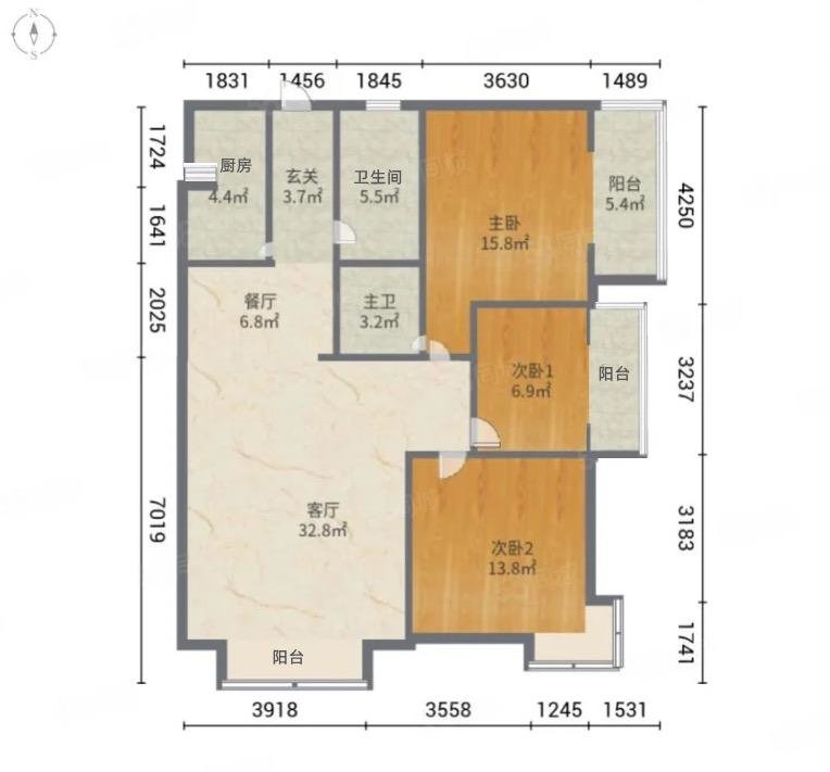 大话南门,太古里小雁塔广场 南稍门双地铁口 大话南门三室 采光无遮挡12