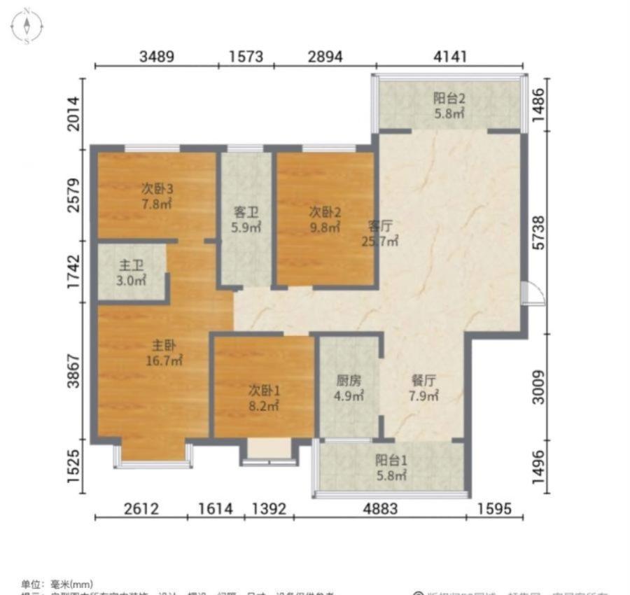 高新现代城,带大露台，毛坯大四室，出行方便，低于市场价只卖77万14