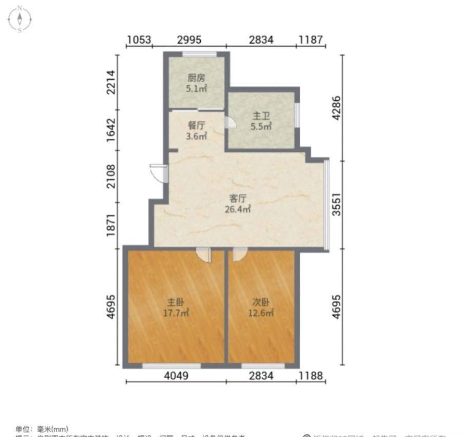 佰亿丽景茗城,佰亿丽景名城2室2厅小高层清水房双阳卧室东明厅采光好可贷款11