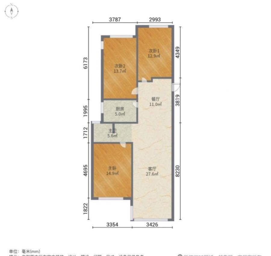 禹洲新城里,只入住一年！滨湖区禹州新城里精装修3室品牌家具中央空调送车位14