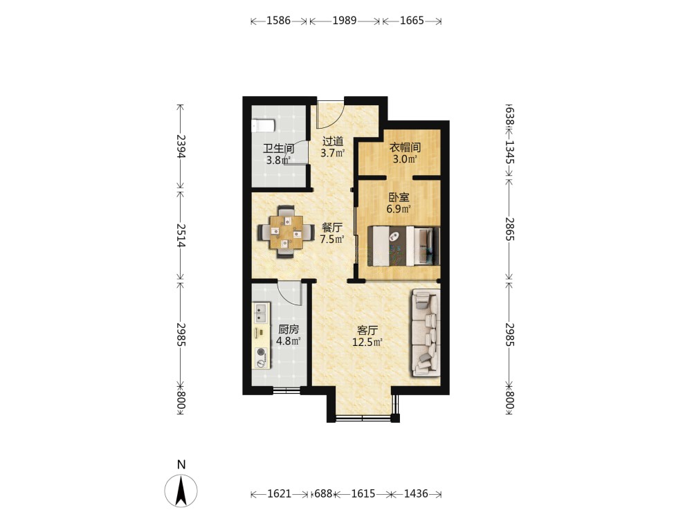 鲁信含章花园,新房子没住过 看花园 省个税 带全套新家具 拎包入住6