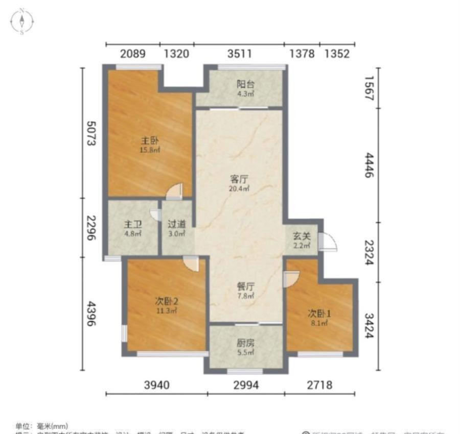 新地城市广场一期,银泰新地城市广场19楼婚房装修拎包入住飞机户型11