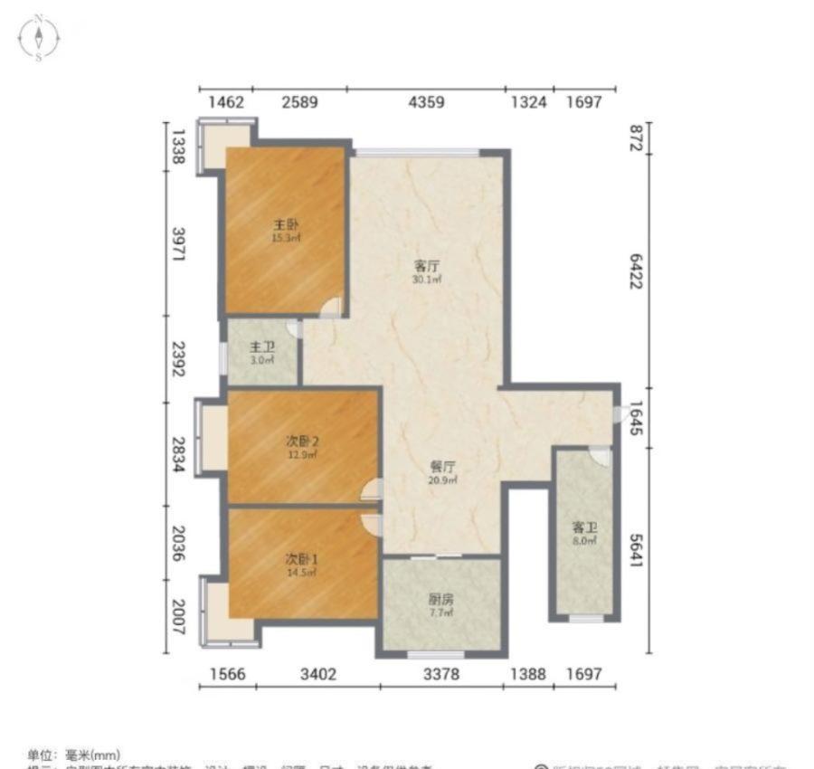 崇圣嘉园,崇圣嘉园，136平米三室两厅两卫，70年南北通透户型，电梯房9