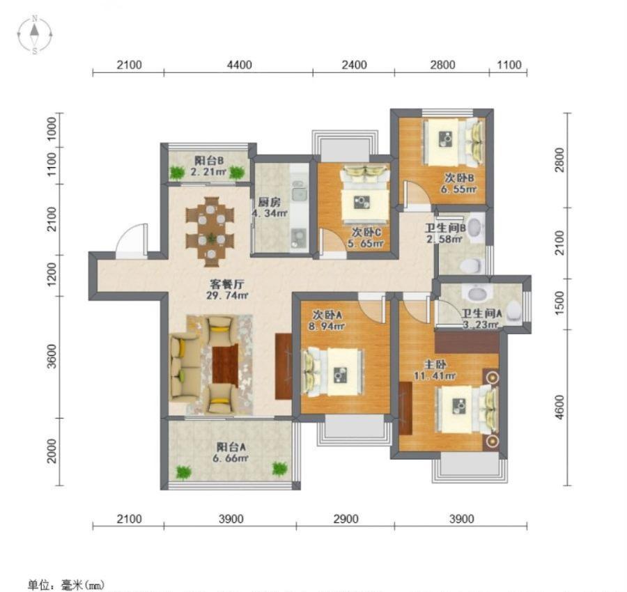 经开正荣府,旭辉商业旁正荣府4房2厅2卫11   付23万 中间楼层端户14