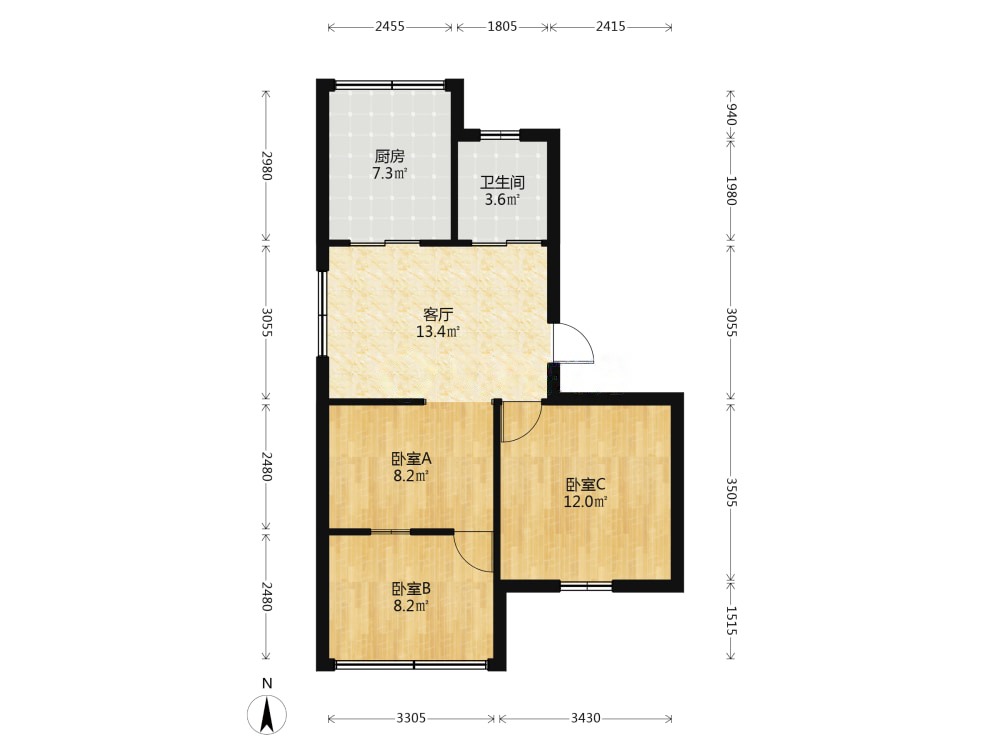 纺织南路,纺织南路 2室1厅 南5