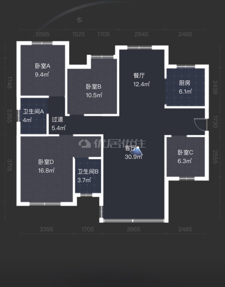 保利中央公园,柳叶湖   保利一期 毛坯四房 南边通透 楼层好 视野好12