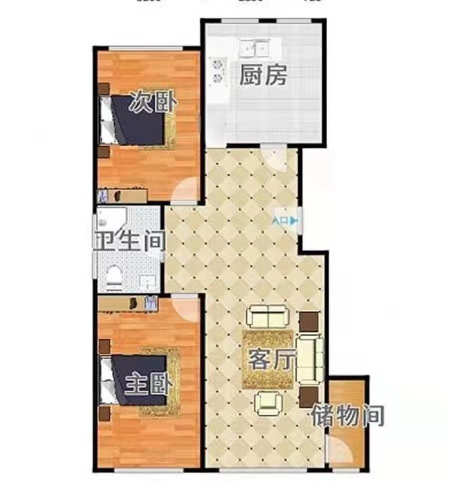 东山庭院,东山庭院 步梯六楼 两室 精装修 未入住 可贷款 近飞机场10