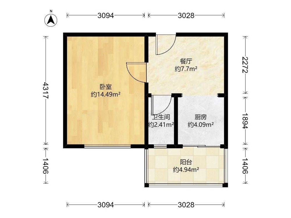 颐康小区,颐康小区 面积42.47 1室1厅1卫8