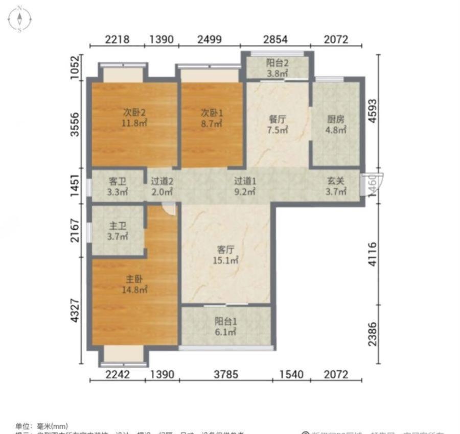 中国核建锦城,央企中核，地铁口200米，精装3房，高楼层，带大润发超市11