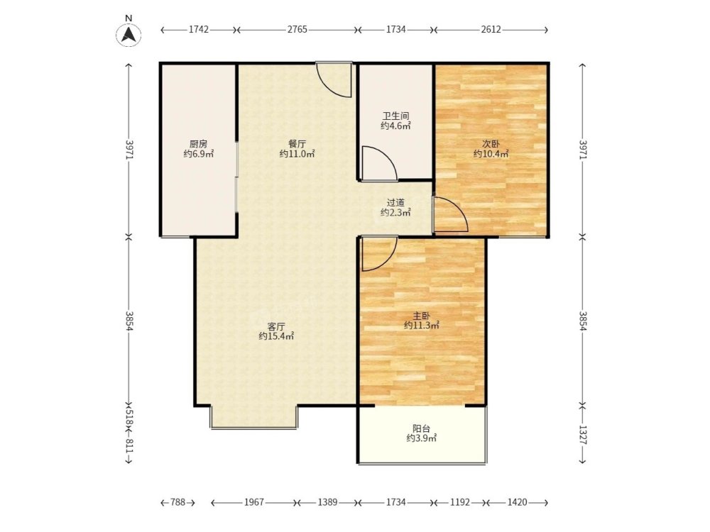 玉龙小区,桥西实验41中，精装两室两厅，中间楼层全天采光，西环公园急售7