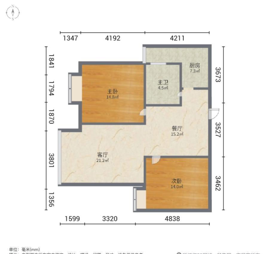 百步华庭,百步华庭 电梯2房  毛坯朝南户型 老证  户型 看方有钥匙11