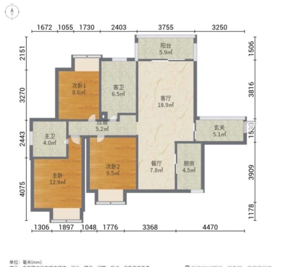 紫竹园,秀英万达广场碧桂园剑桥郡对面紫竹园3房看房方便14