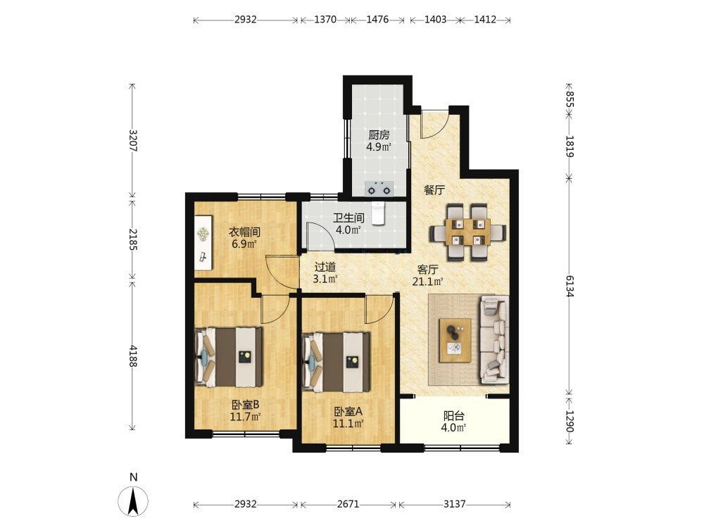 河西墩路,观棠府 高铁站旁融创品质小区自住精装小户型低楼层5