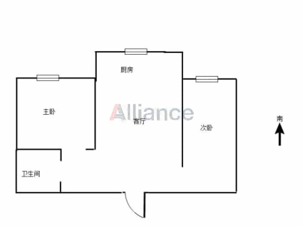 双峰翠苑,双峰翠苑小区 2室1厅 南8