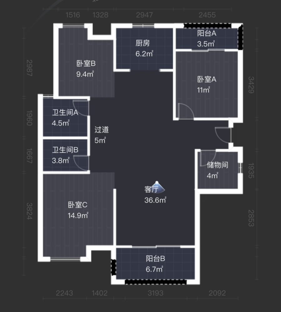 团城山团城山毛坯3室2厅2卫二手房出售8