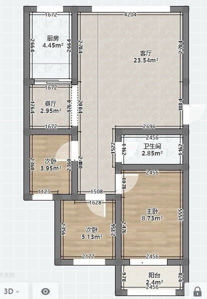 尧苑,步梯2层 三室送地下室5