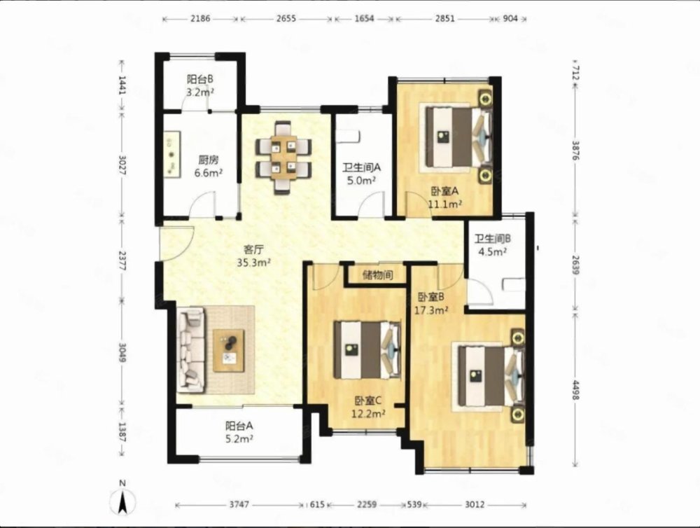 芯汇未来华庭,地铁口 吾悦对面 精装送车位 采光刺眼 从未入住9