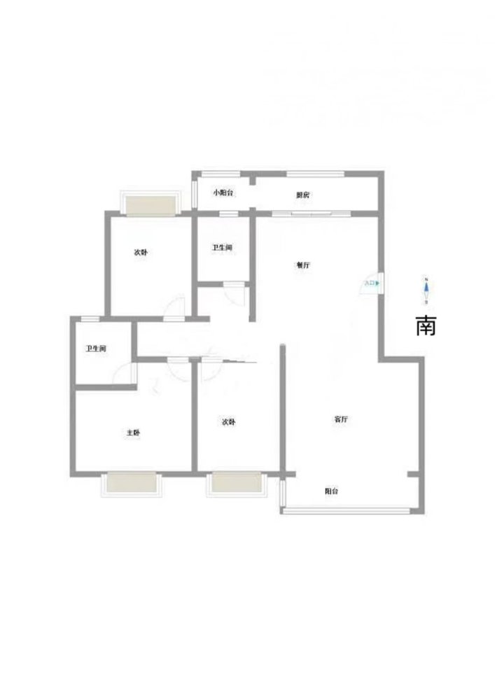 羊山新区新六大街毛坯3室2厅2卫二手房出售11