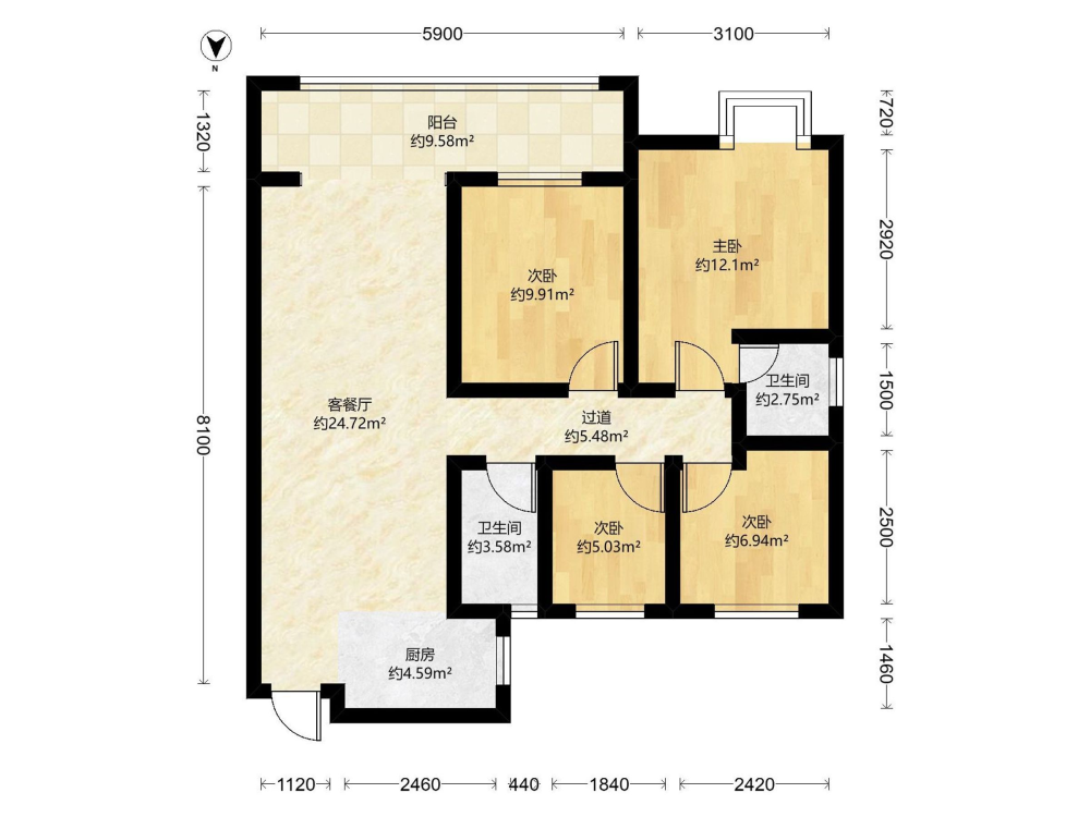 新上，全新装修未入住，国府梁宸4室，品牌家具家电拎包入住！-中梁国府梁宸二手房价