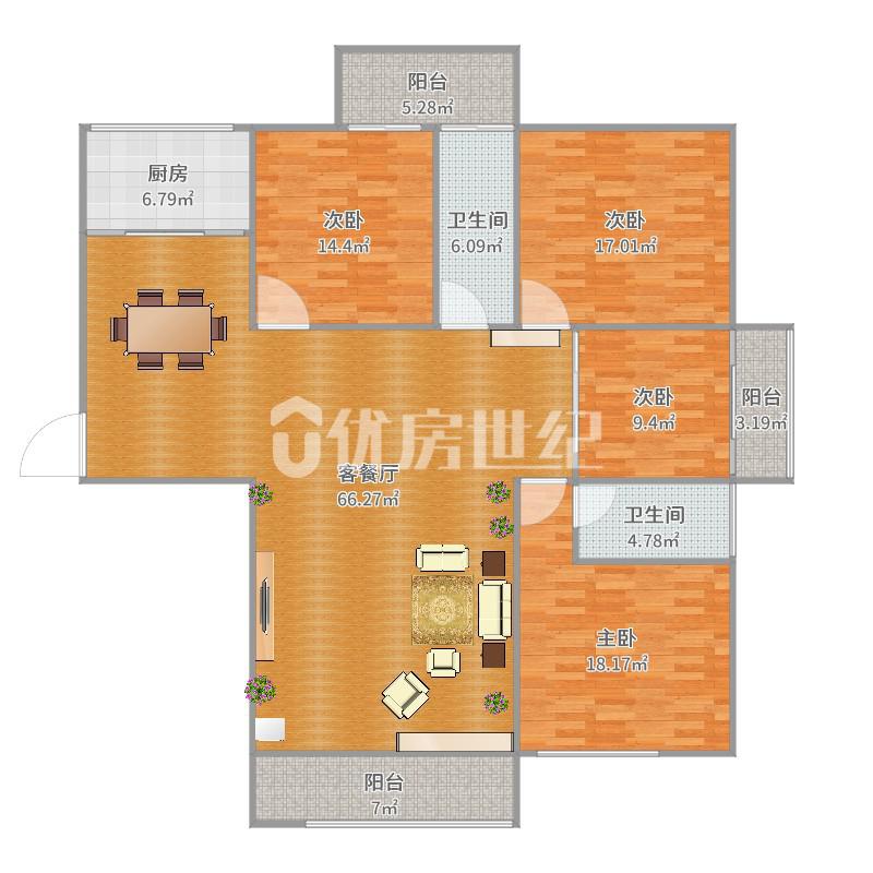 泰怡园,泰怡园 电梯中层简装4房2厅2卫 三面采光12