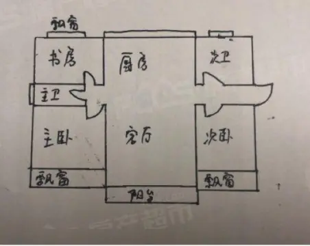 洪兴花园3室2厅2卫朝南毛坯