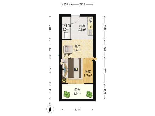 洪山区珞狮南路精装1室1厅1卫二手房出售5