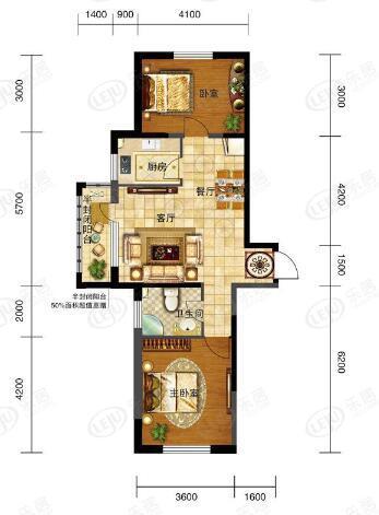 五矿弘园,五矿弘园，南北两居室，地铁旁86平105万10